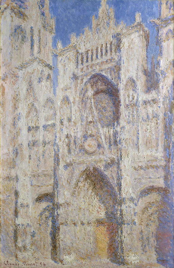Rouen Cathedral The Portal -Sunlight-. Painting by Claude Monet