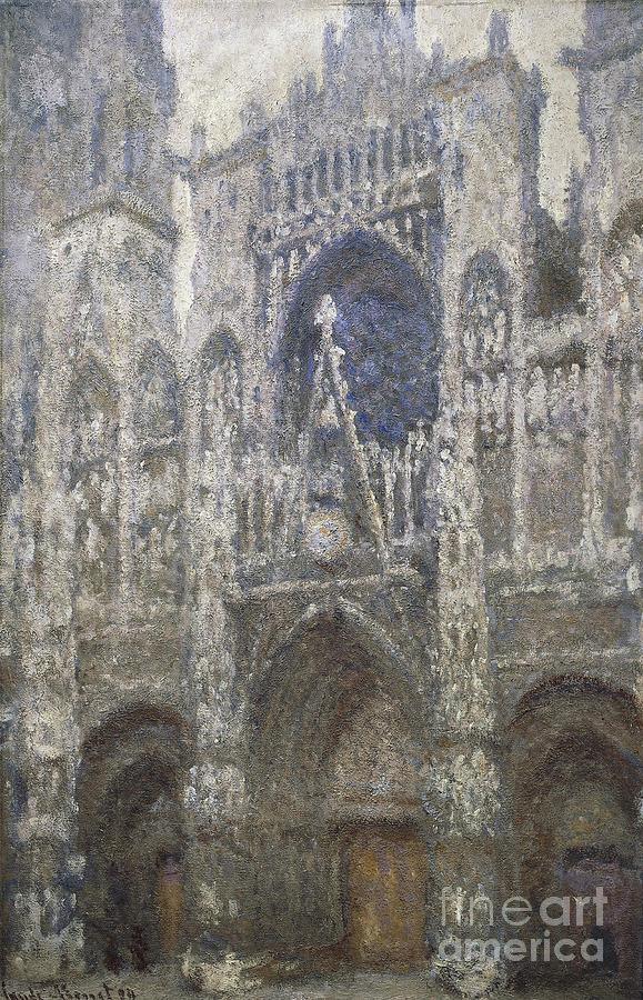 Rouen Cathedral, The West Portal, Harmony In Grey, 1894 Painting by Claude Monet