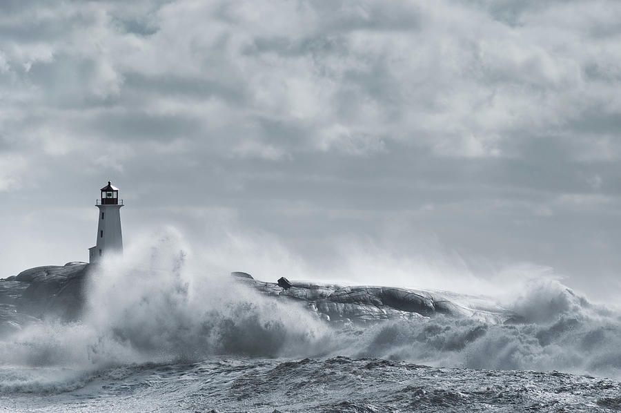 Rough Sea Lighthouse Photograph by Shayes17