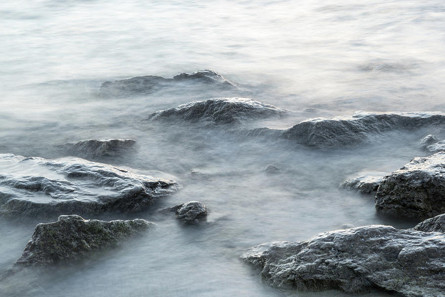 Rough Silver Rocks and Soft Waves Photograph by Georgia Mizuleva