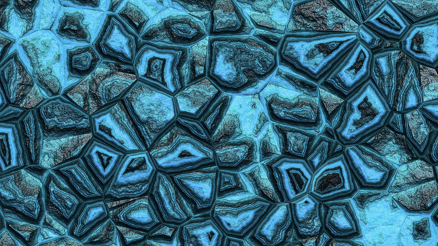 Rough Stone Light Blue Wall Digital Art by Don Northup