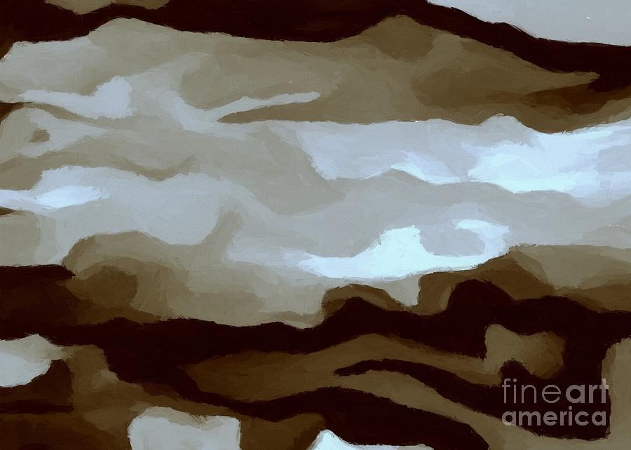Brown Digital Art - Rough Waves Abstract by Delynn Addams