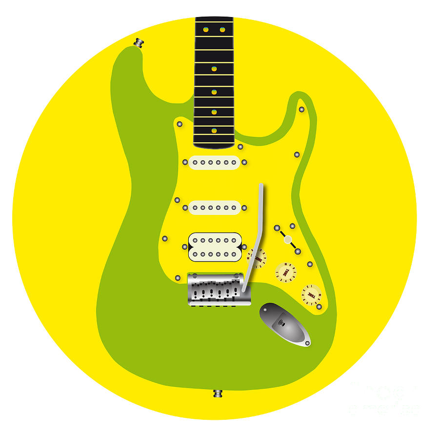 green electric guitar clip art