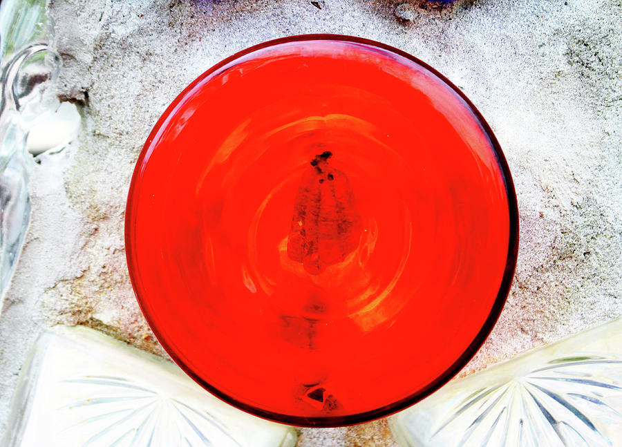 Round Red Glass Bottom Photograph by Cynthia Guinn