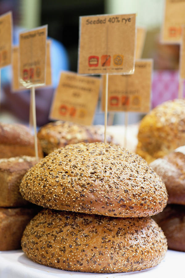 Round Seeded Rye Bread For Sale Digital Art by Hybrid Images Fine Art