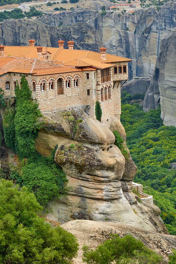 Architecture Photograph - Roussanou Meteora Monastery, Greece by Jan Wlodarczyk