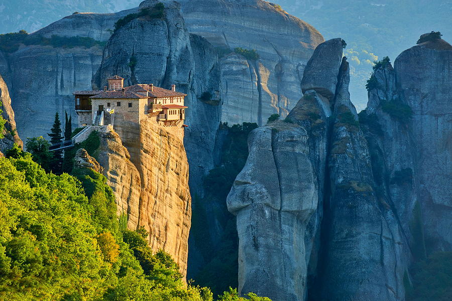 Nature Photograph - Roussanou Monastery At Meteora, Trikala by Jan Wlodarczyk