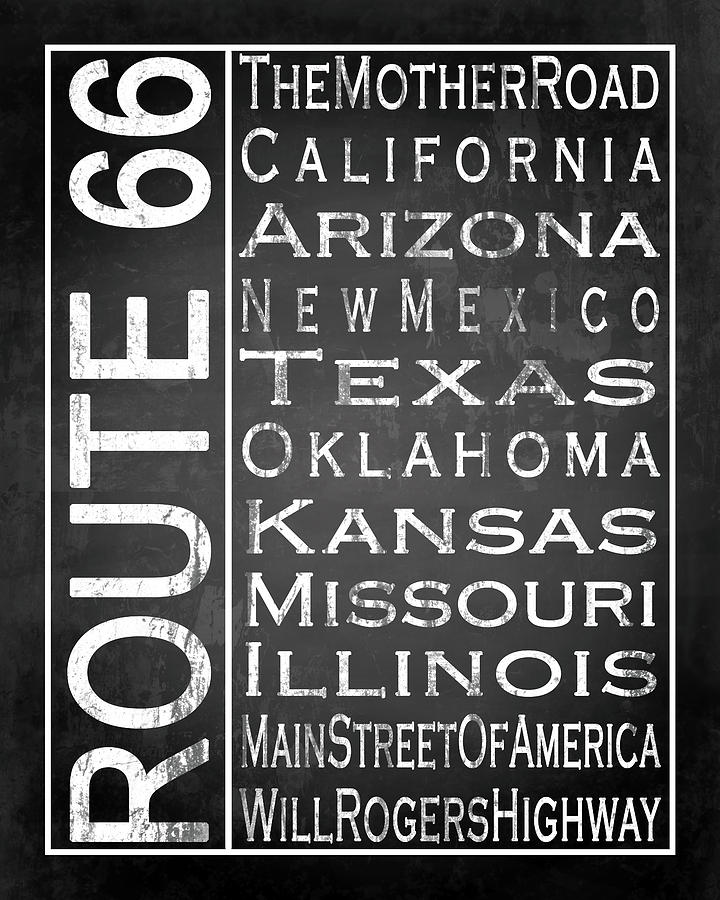 Route 66 1 - Black by Melissa Smith Route 66 1 - Black by Melissa Smith