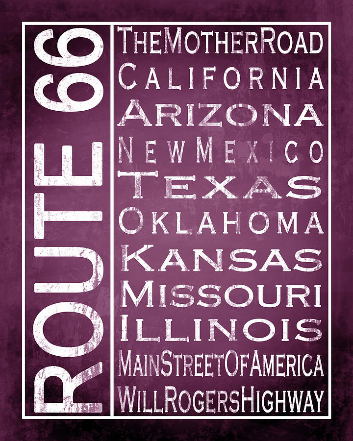 Route 66 1 - Pink by Melissa Smith Route 66 1 - Pink by Melissa Smith