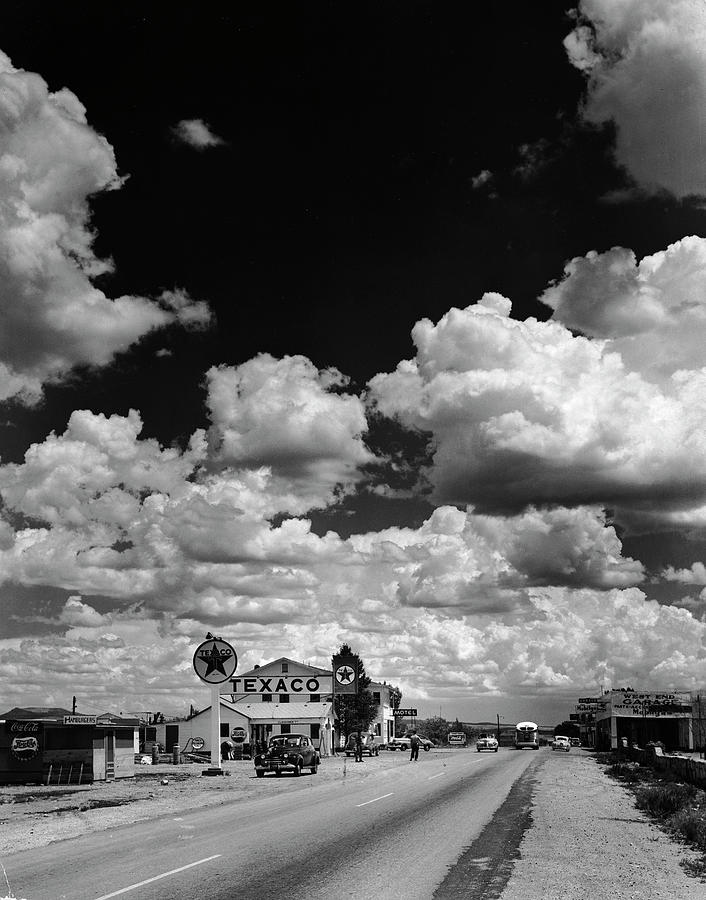 Black And White Photograph - Route 66 by Andreas Feininger