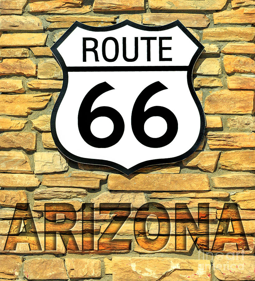 Route 66 Arizona sign Photograph by Benny Marty