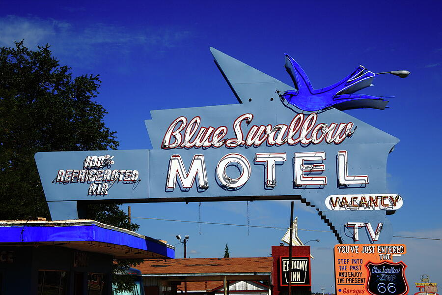 Route 66 - Blue Swallow Motel 2010 Photograph by Frank Romeo