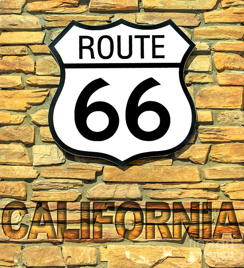 Route 66 California sign Photograph by Benny Marty
