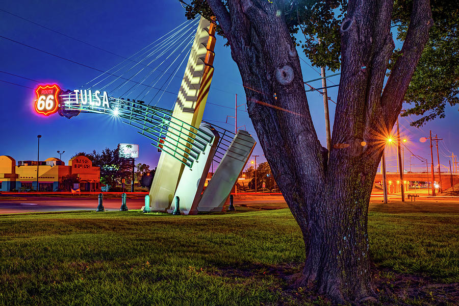 Route 66 Gateway Arch and Tulsa Landscape Photograph by Gregory Ballos