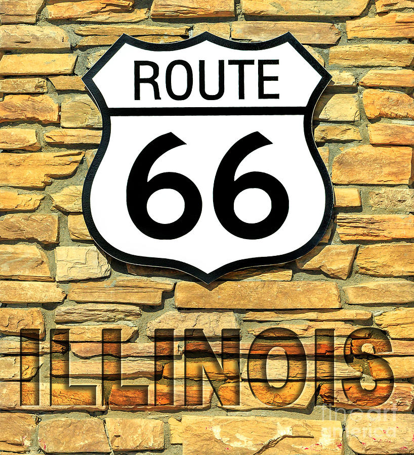 Route 66 Illinois sign Photograph by Benny Marty