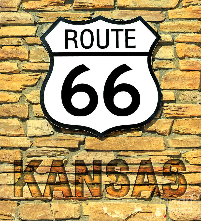 Route 66 Kansas sign Photograph by Benny Marty