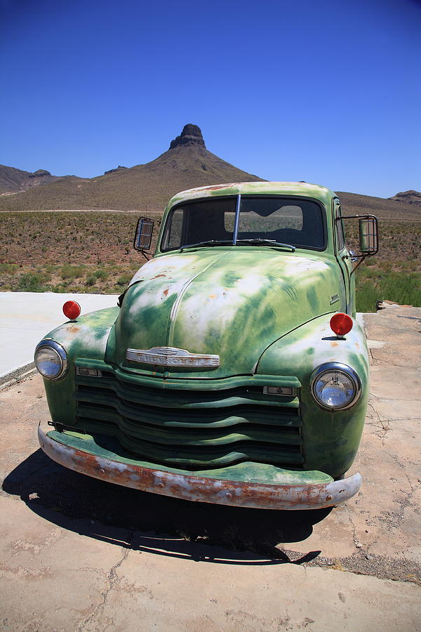 Route 66 - Old Green Chevy 2012 Photograph by Frank Romeo