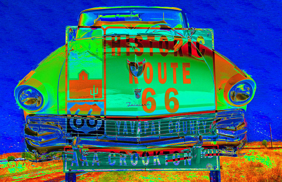 Route 66 retro work C Digital Art by David Lee Thompson