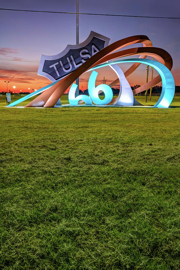 Route 66 Rising Sculpture - Tulsa Oklahoma Photograph