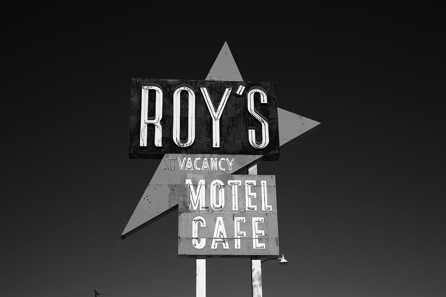 Route 66 - Roys of Amboy California 2012 #2 BW Photograph by Frank Romeo