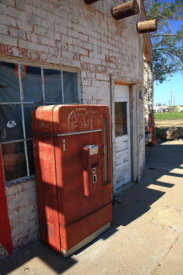 Vintage Photograph - Route 66 - Rusty Coke Machine 2012 by Frank Romeo