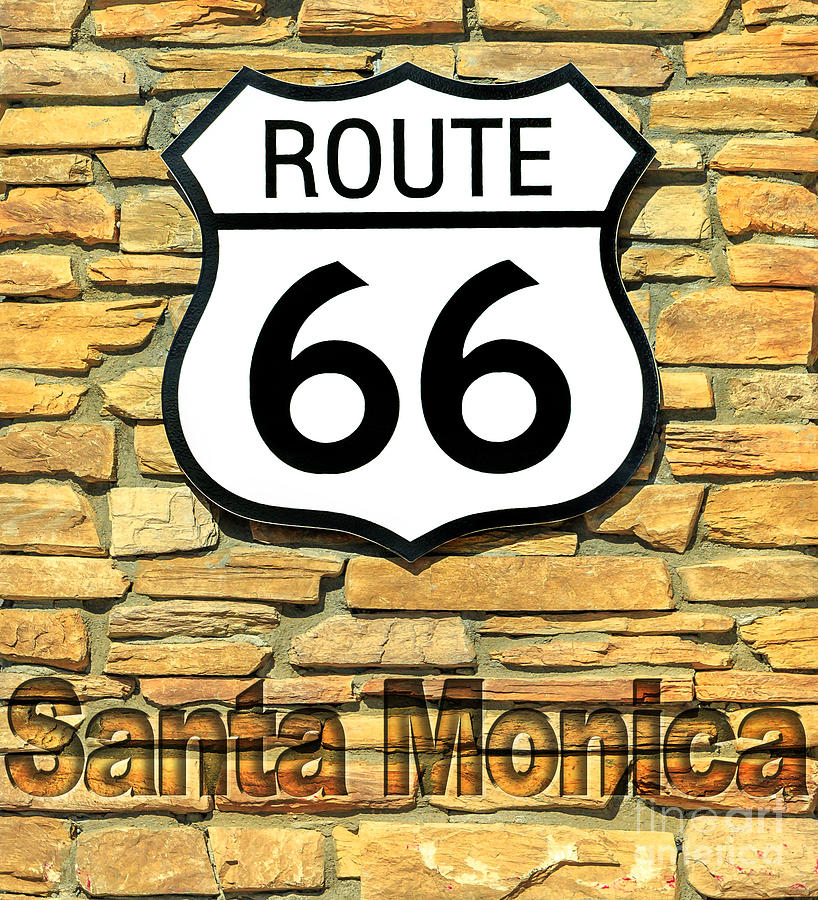 Route 66 Santa Monica sign Photograph by Benny Marty