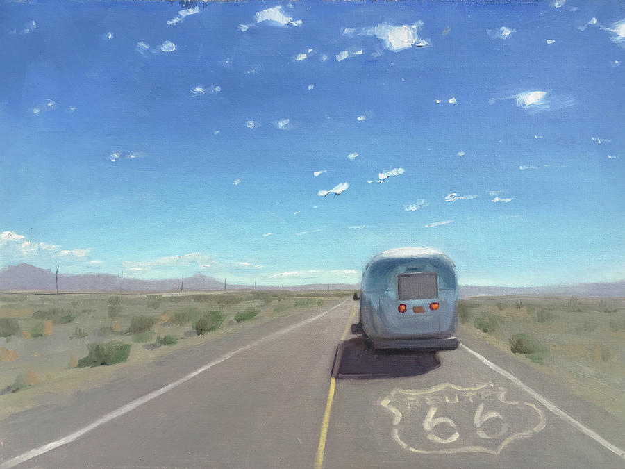 Route 66, Somewhere in California Painting by Elizabeth Jose