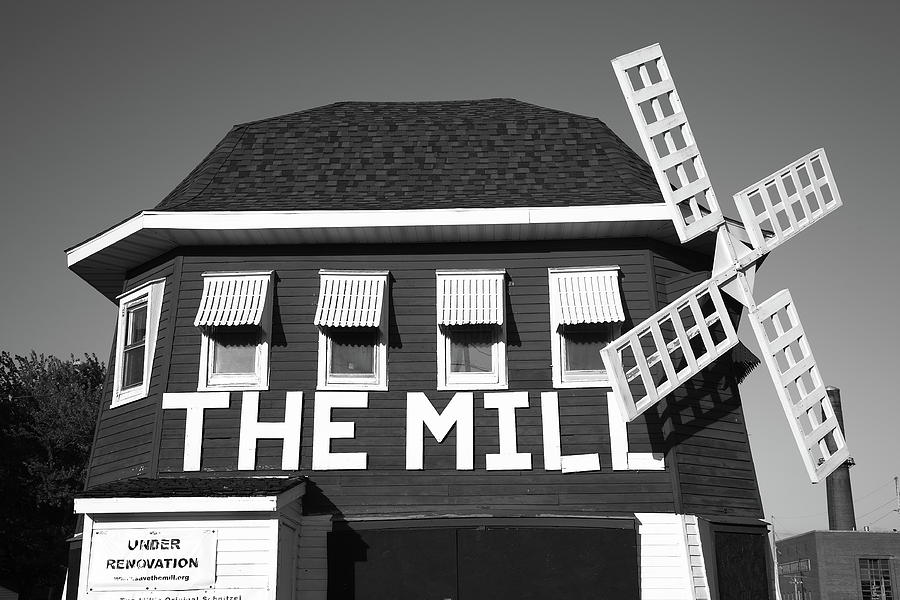 Route 66 - The Mill 2012 BW Photograph by Frank Romeo