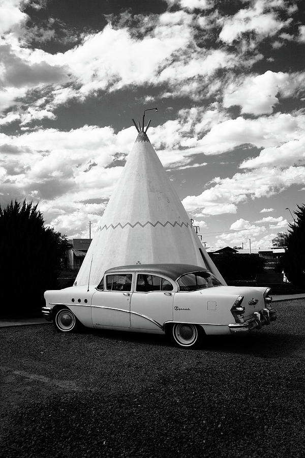 Route 66 - Wigwam Motel 2008 #2 BW Photograph by Frank Romeo