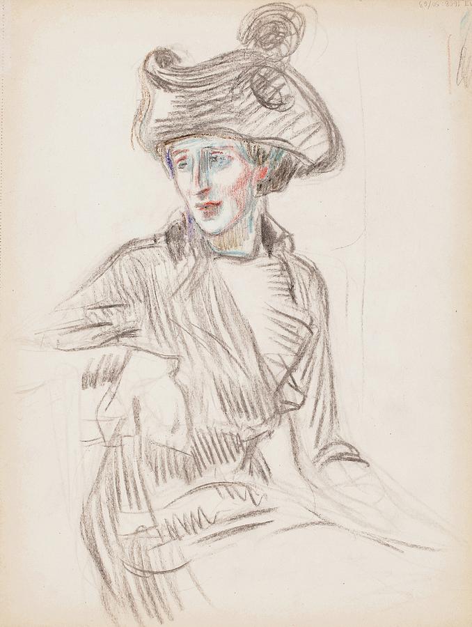 Rouva Anni Lagerborg Drawing by Magnus Enckell - Fine Art America