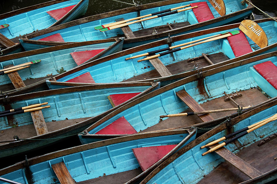 Row Boats At Oxford Photograph by Melinda Podor