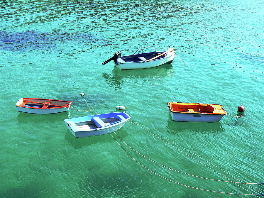 Row Boats On Turquoise Water Photograph by Leniners