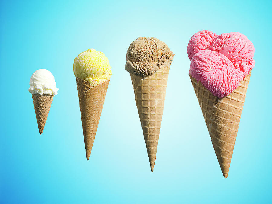 Row Of Different Flavor Ice Creams In Photograph by Jonathan Knowles