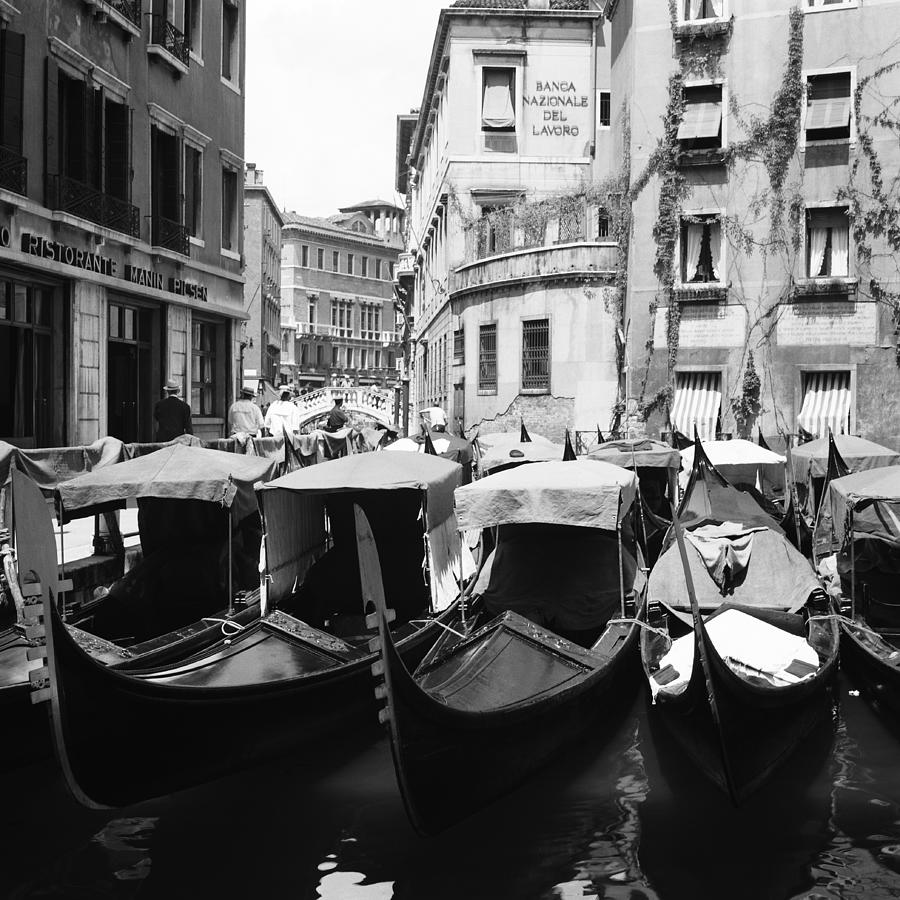 Row Of Gondolas At Venise In Italy On Photograph by Keystone-france