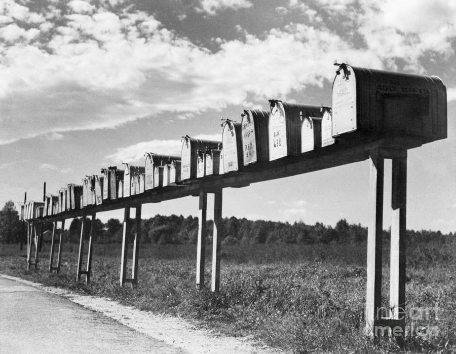 Row Of Mailboxes On Rural Street Photograph by Bettmann