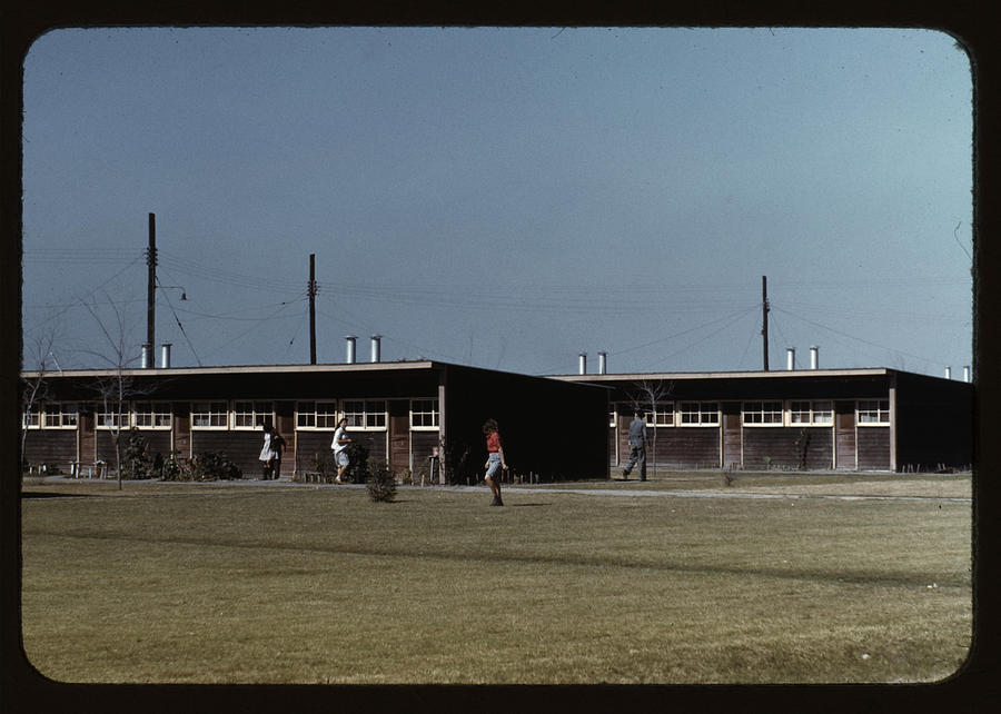 Row of shelters at the labor camp Painting by Rothstein, Arthur