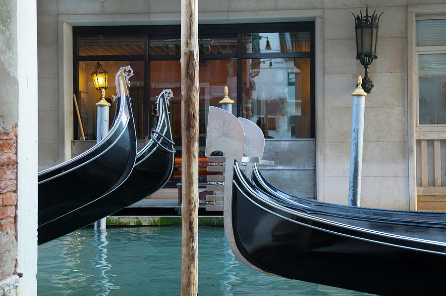 Rowboats Docked In Urban Canal Photograph by Henglein And Steets