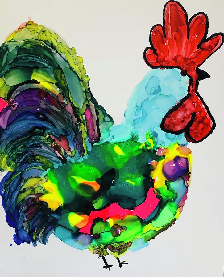 Rooster Mixed Media - Rowdy rooster  by Shay Livenspargar
