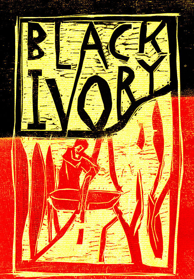 Rower Black Ivory Woodcut Poster 24 Digital Art by Edgeworth Johnstone