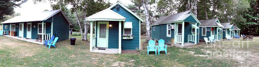 Panoramic Photo of Rowes Adirondack Cabins Schroon Lake New York Soft Effect Photograph by Rose Santuci-Sofranko