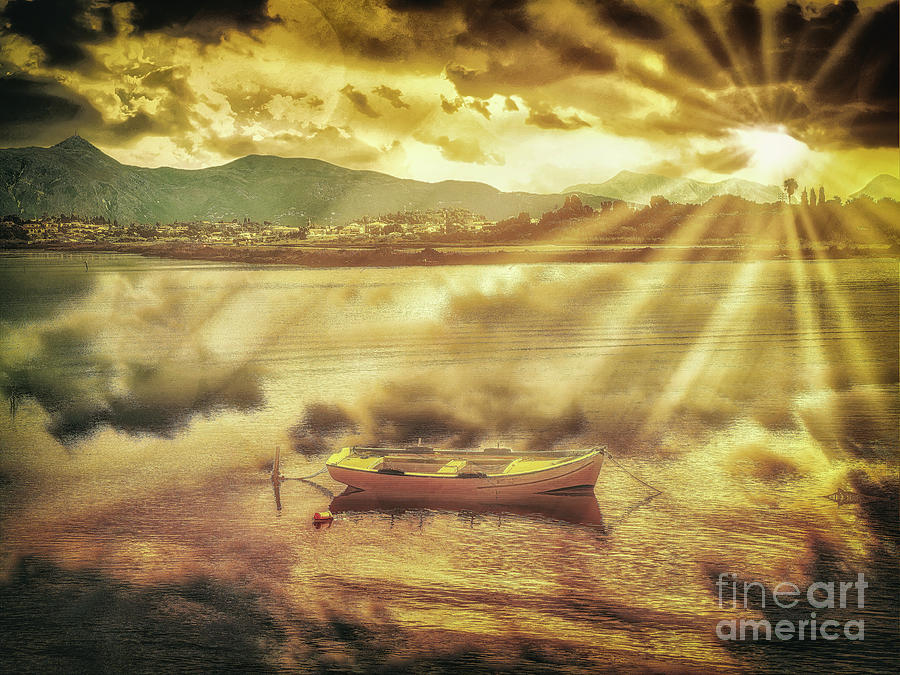 Rowing boat, Corfu by Leigh Kemp Rowing boat, Corfu by Leigh Kemp