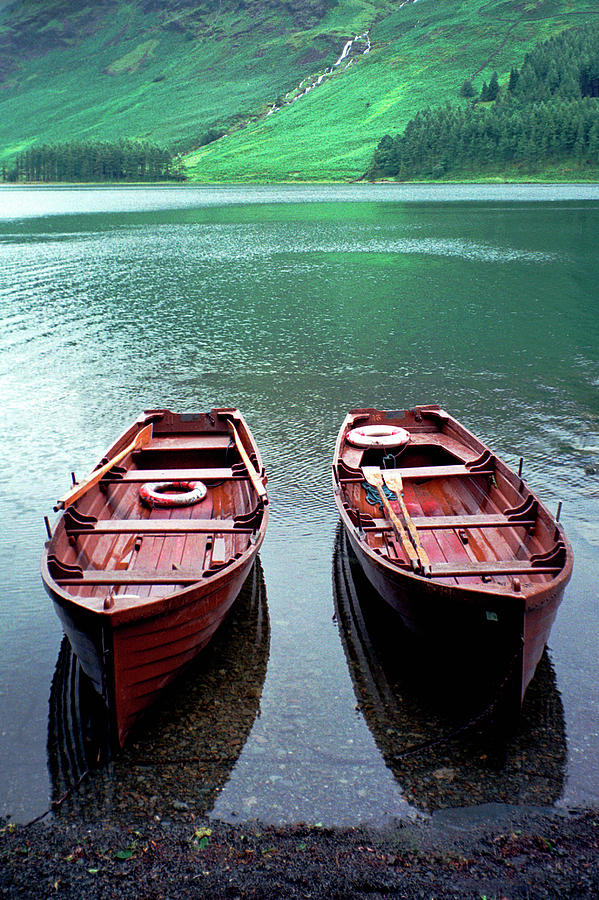 Rowing boats on Buttermere Photograph by Seeables Visual Arts