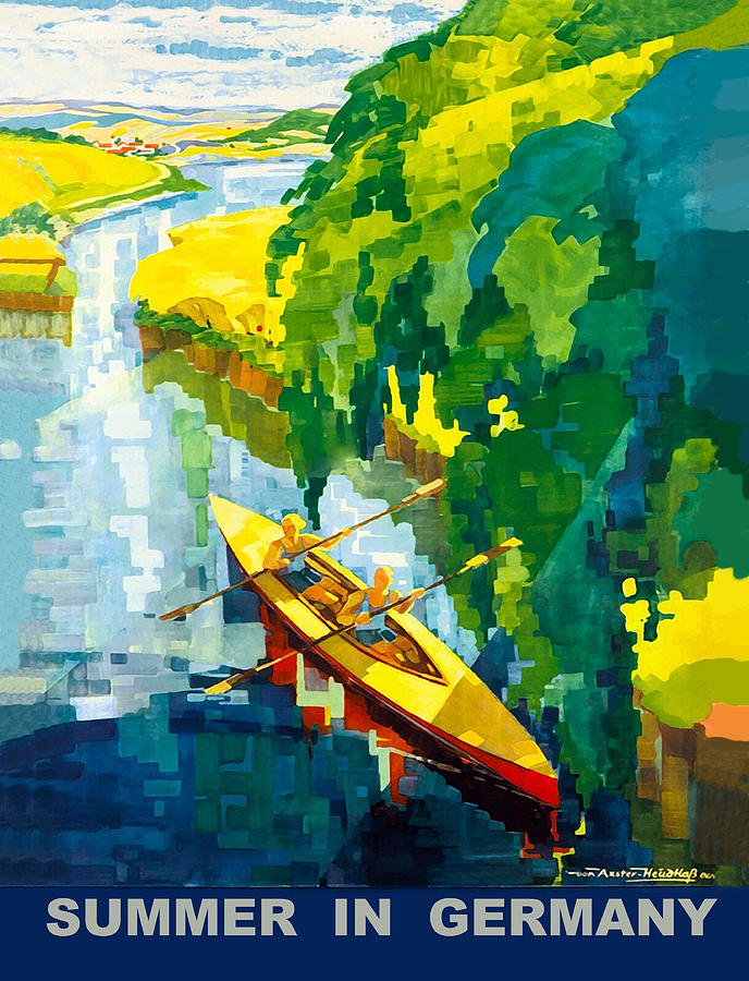 Rowing on German river Digital Art by Long Shot