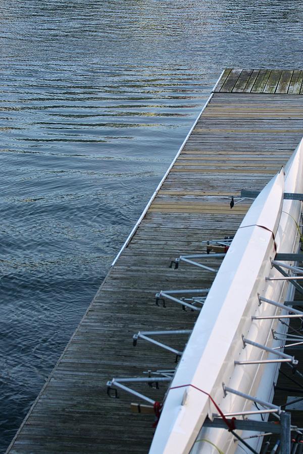 Rowing Shells On Floating Jetty Photograph by Barry Duncan