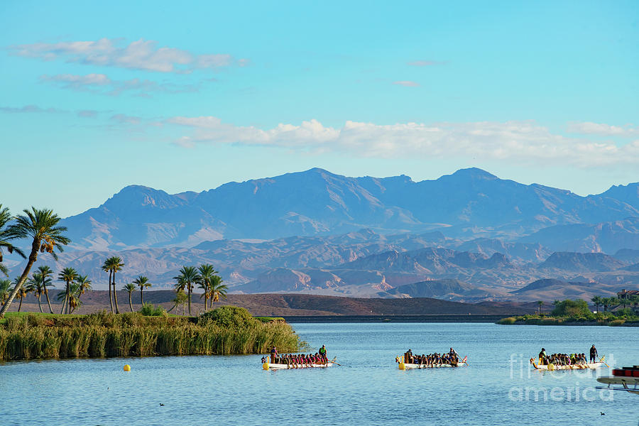 Las Vegas Photograph - Rowing the dragon boat in the famous Rose Regatta Dragon Boat Fe by Chon Kit Leong