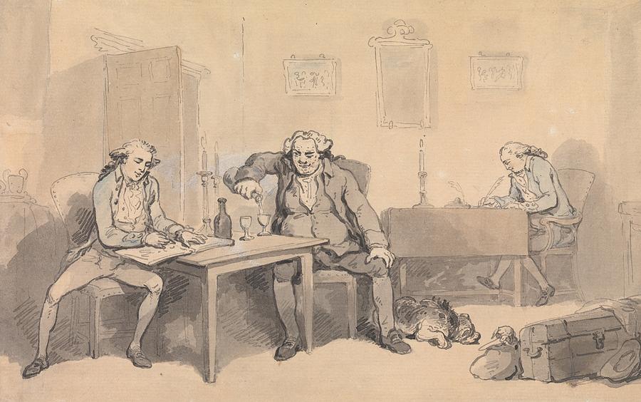 Rowlandson and Wigstead on Tour Drawing by Thomas Rowlandson