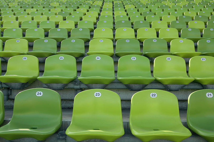 Rows Of Empty Stadium Seats Photograph by Westend61