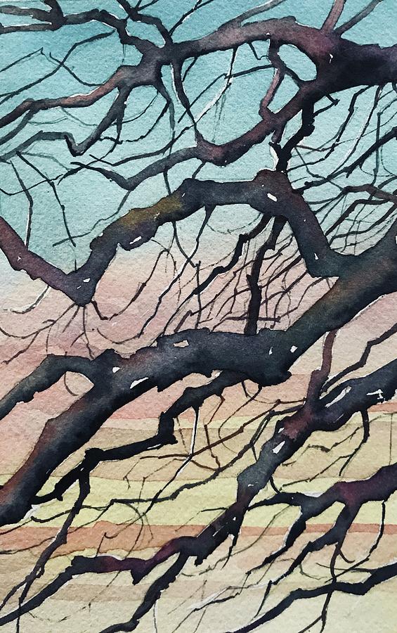Santa Monica Painting - Sunset Branches - Paramount Ranch by Luisa Millicent
