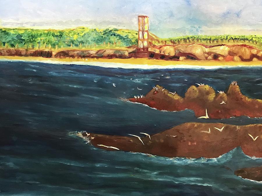 Ocean Landscape Painting - Roxy place by Ellie Sorkin