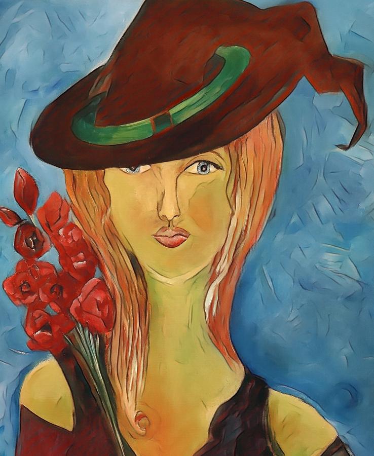 Roxy Witch Portraiture Painting Digital Art by Lisa Kaiser